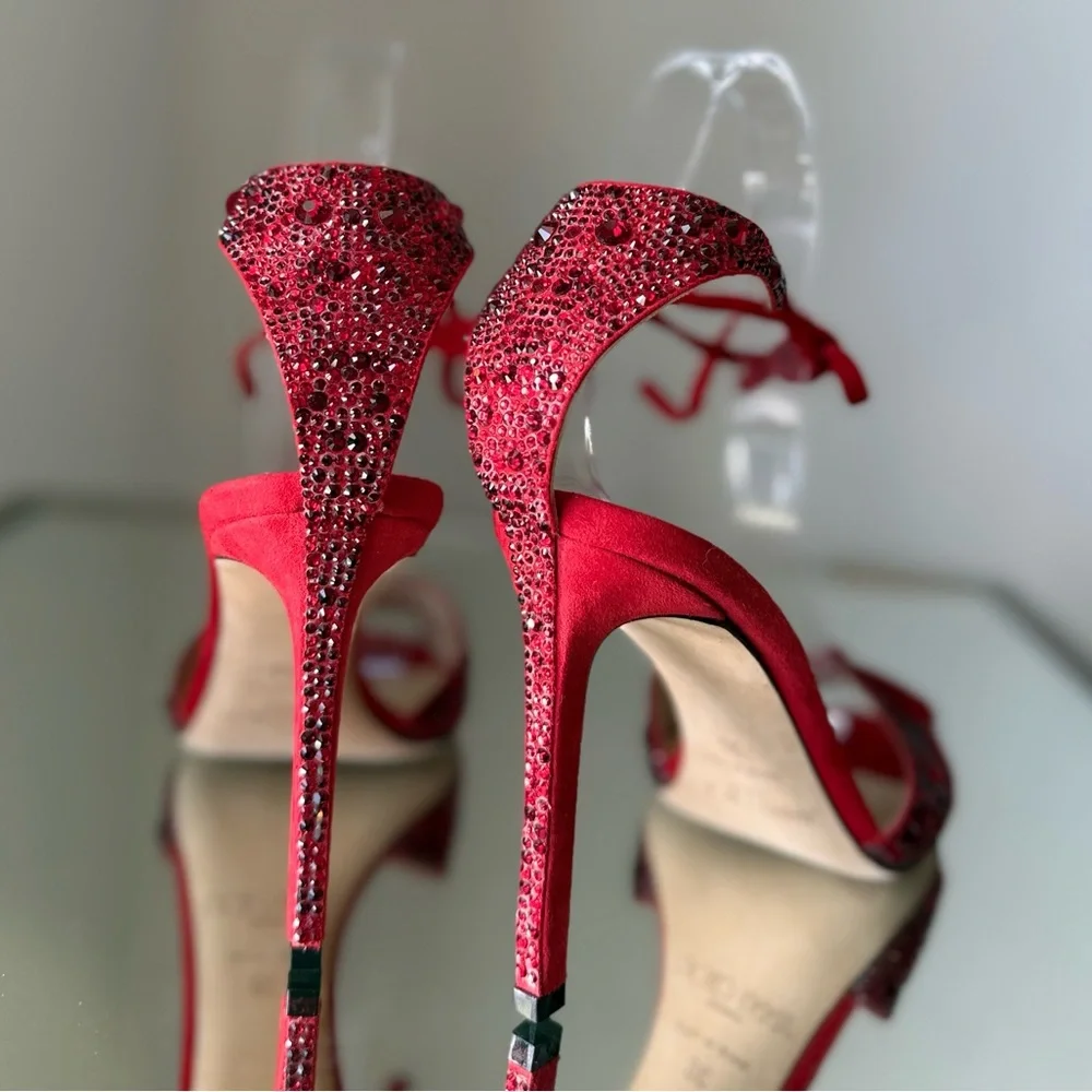 Like new JIMMY CHOO Talaya 100 Crystal Embellished suede sandals 36 - Picture 11 of 15